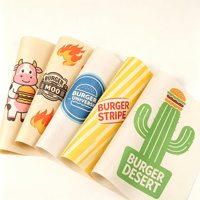 Emballage alimentaire personnalisé avec logo, pour pizzas, frites, tacos, hamburgers, papier résistant à la graisse à carreaux roses