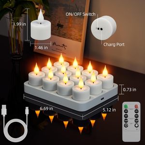 <span class=keywords><strong>Bougie</strong></span> <span class=keywords><strong>LED</strong></span> à flamme vacillante 3D avec télécommande, minuterie et variateur d'intensité, <span class=keywords><strong>rechargeable</strong></span> par USB, fabriquée en Chine, pour la décoration de la maison et les mariages - Product Image 1