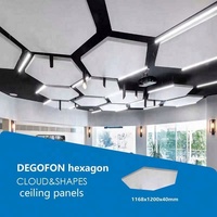 Isolation acoustique en laine de fibre de verre plafond circulaire plafond acoustique nuage suspendu panneau acoustique prix d'usine