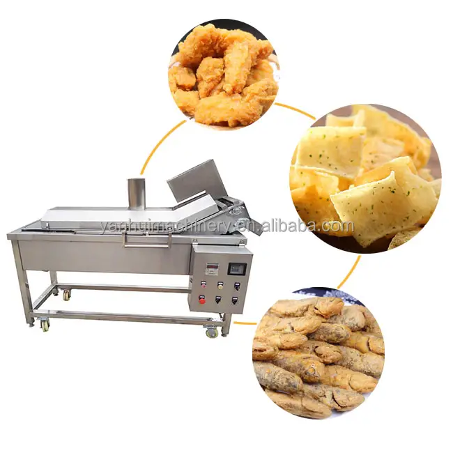 Continue Olie Friteuse Voor Tarwemeel Snacks Industriële Frituur Machine Voor Chips Gas Aardappel/Banaan Chips Frituur Productielijn