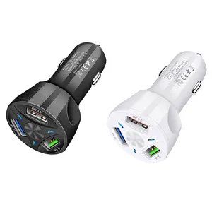 OEM โลโก้ QC3.0ชาร์จเร็ว3พอร์ต USB Car Charger Adapter 5V 7A โทรศัพท์ Universal Charger