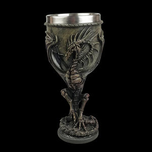 200ml medievale a forma di drago vetro di vino in acciaio inox con <span class=keywords><strong>mitologia</strong></span> europea <span class=keywords><strong>e</strong></span> leggende drago guerriero tazza in resina - Product Image 3