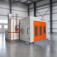Cabines de peinture professionnelles abordables au gaz naturel 46 kW pour voitures 80 ° Cabine de peinture automobile professionnelle avec ventilateur turbo européen et four de séchage