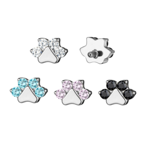 Pendientes de Titanio G23 Vintage para Boda, Piercing <span class=keywords><strong>en</strong></span> <span class=keywords><strong>Espiral</strong></span>, Chapado <span class=keywords><strong>en</strong></span> Oro, Joyería para Piercing Corporal, Diseño de Huella de Gato con Circonita, Externo - Product Image 5