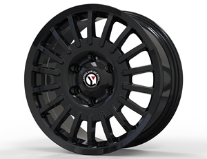 YQ ล้อแม็<span class=keywords><strong>ก</strong></span>สำหรับแต่งถนนแบบออฟโรด, ความแข็งแรงสูงขนาด<span class=keywords><strong>17</strong></span> 18 20นิ้ว5/6รู139.7 165.1สีดำเงาล้อรถยนต์ - Product Image 2