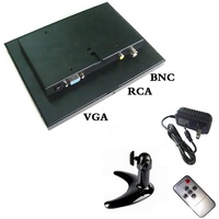 Monitor Vga Layar Ukuran Kecil 7 Inci, Monitor Industri Kelas Industri Input Bnc Av Tft Lcd Display dengan Cross untuk Mobil Pc Cctv Kamera Ccd