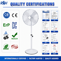 Ventilateur sur pied rétro industriel en métal argenté à 3 vitesses, 220 V, 16 pouces, à prix abordable