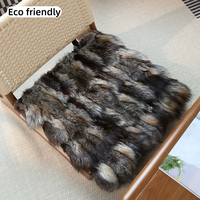 Coussin de chaise en fourrure de renard argenté, coussin moelleux et pelucheux pour fauteuil de salon à domicile