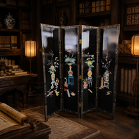 Paravent pliant en laque noire de qualité supérieure, artisanat traditionnel chinois, art d'intérieur