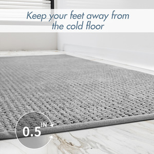 Alfombra de Baño de Chenilla Rectangular, Color Sólido, Absorbente, Antideslizante, para Uso Doméstico - Product Image 4