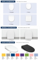 Siège de toilette intelligent chauffant allongé avec fonction bidet, antibactérien, électronique, pour nettoyage arrière et hygiène féminine, design moderne pour la maison