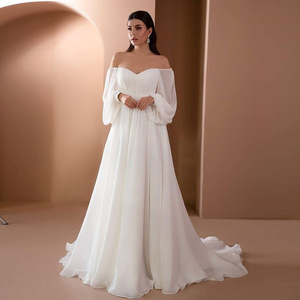 Nuovo Abito da Sposa Senza Spalline Stile Europeo-Americano <span class=keywords><strong>per</strong></span> <span class=keywords><strong>Donna</strong></span>, Vestito Lungo con Spalle Scoperte <span class=keywords><strong>per</strong></span> Feste - Product Image 2