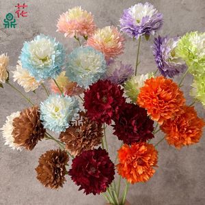 Fleur de pivoine artificielle Hua Ding à 3 têtes en soie, faite à la main, pour décoration de mariage, arrangement floral, arche et décoration murale - Product Image 1