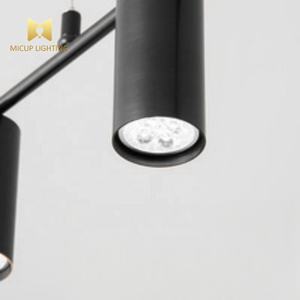Barre d'éclairage suspendue en cuivre simple et moderne, multicube, longue suspension linéaire, luminaires LED décoratifs pour restaurants - Product Image 5
