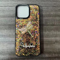 Coque de téléphone en TPU à motif papillon scintillant pour iPhone 18 17 16 15 14 13, coque arrière brillante et féminine pour Samsung A08 A18 A17 A07 A16 A06
