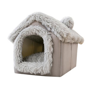 Grande cuccia ecologica per gatti completamente chiusa peluche in velluto di <span class=keywords><strong>neve</strong></span> con letto rimovibile per animali in PP inverno nido caldo - Product Image 1