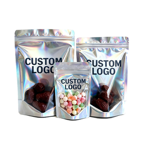 Trong kho tùy chỉnh trong suốt phía trước tia laser cầu vồng óng ánh ba chiều ba chiều đứng lên Túi Túi - Product Image 1