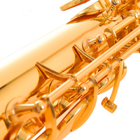Gold Series Straight Soprano Saxophone-Professional Bb Gold Lacquer Finish Bakelite Head Easy Install Factory Wholesale Premium