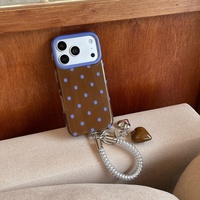 Nouvelle coque de téléphone à motif vague bleue sur fond marron pour iPhone 18 Pro Max 17 Pro 16 Pro 15 – Housse de protection
