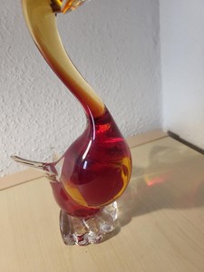 Adorno de Pato de Cristal Hecho a Mano, Rojo Ámbar, Arte Contemporáneo, Decoración de Mesa, Regalo de Bautizo, Recuerdo, Pequeño Objeto de Cristal - Product Image 3
