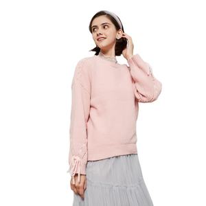 <span class=keywords><strong>Pull</strong></span> en maille rose pour femme avec manches à nœud, Roupas Femininas Da <span class=keywords><strong>Moda</strong></span> - Product Image 6
