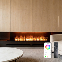 Cheminée électrique à flamme LED, remplissage automatique d'eau, application Tuya WIFI et télécommande, flamme simulée 3D, fonction d'humidification, usage domestique