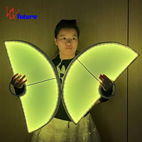 Éventail LED Lumineux Pliant Effet Clair de Lune pour Spectacles Scéniques, Fêtes, Bars, Mariages et Accessoires de Spectacle Nocturne