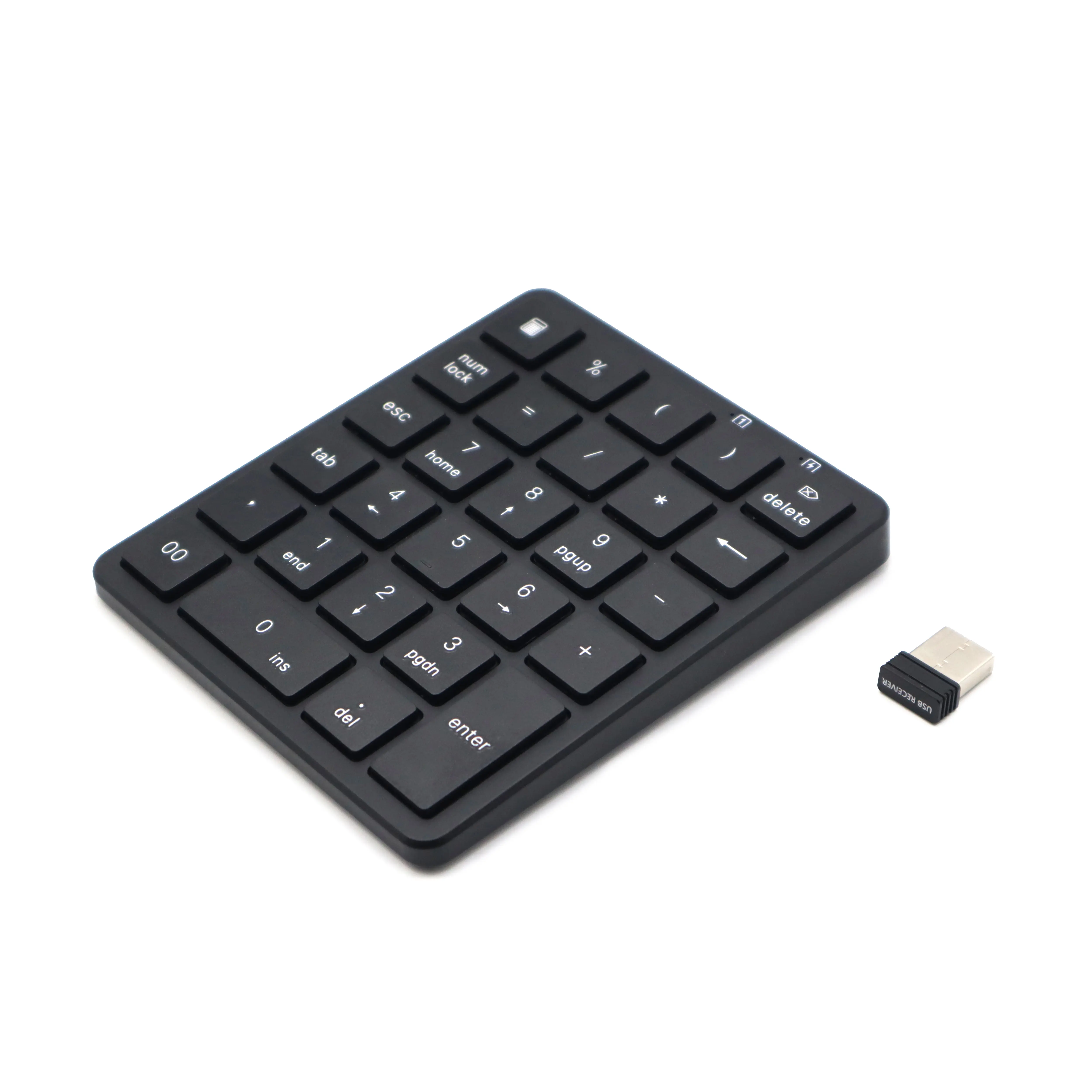 Teclado numérico de design ultra fino portátil, calculadora sem fio para laptop, pc, superfície pro