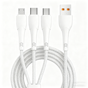 TUTI Cavo USB <span class=keywords><strong>3</strong></span> in 1 all'Ingrosso, 1.2M, Nylon Intrecciato, Rame Puro, USB a Micro-Lighting-Type <span class=keywords><strong>C</strong></span>, Ricarica Rapida per Telefono - Product Image 3