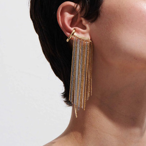 Boucles d'oreilles à pampilles en acier inoxydable, design géométrique en forme de lustre, pour femmes, bijoux de fête - Product Image 3
