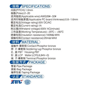 ขั้วต่อ JST 1.0 มม. แบบ SH พร้อมตัวล็อคและตัวล็อคแบบหัวเข็มขัด สำหรับเชื่อมต่อ PCB SMT แบบ Wire-to-Board  ขั้วต่อแบบ Crimp Terminal สำหรับเชื่อมต่อสายไฟกับแผงวงจร PCB - Product Image 5