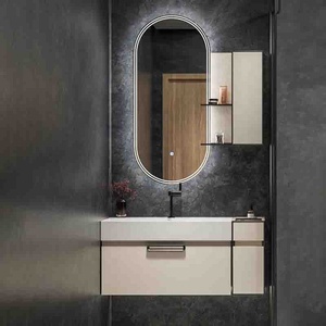 Muebles de Baño Modernos, Gabinete con Espejo Individual, Mueble de Baño Independiente para Hotel, Estilo Chino - Product Image 1
