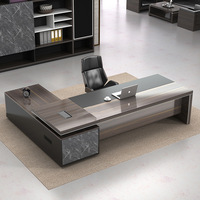 Lbz54 Mobilier de Bureau Haut de Gamme de Luxe en Forme de L, Bureau de Direction Solide pour Domicile et Professionnel