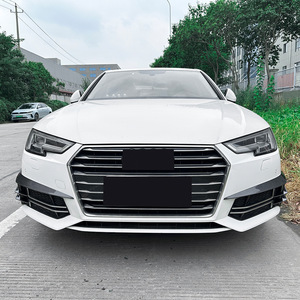 Audi A4 B9 Sline 2017-19 Front Air Intake Grille Spoiler Piano Black Carbon Fiber Texture ABS Retrofit Upgrade - Product Image 1