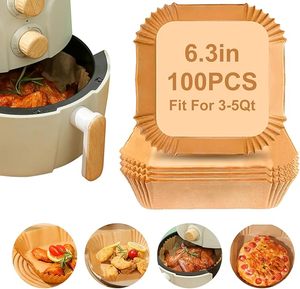 Papiers de cuisson écologiques antiadhésifs, réutilisables, résistants à l'eau et à l'huile pour friteuse à air, 100 pièces, 1,3 pouce - Product Image 1
