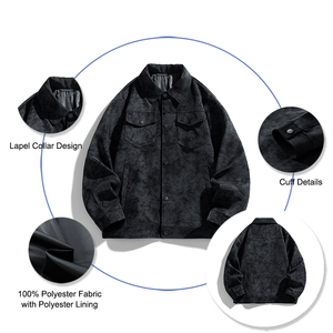 New Design <strong>Smart</strong> Leisure Men's Street Wear Autumn Lapel Collar Work <strong>Jackets</strong> Textured Polyester Windbreaker Blazer <strong>Jacket</strong> - Product Image 2