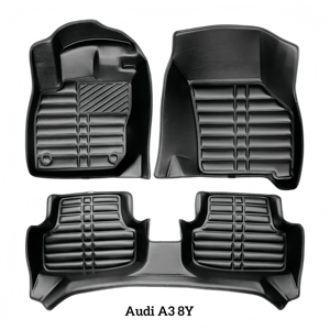 Alfombrillas de Coche de Cuero 5D, Juego Completo Ecológico, 10 mm de Grosor, Diseño EVA, Alta Cobertura, Fácil de Limpiar, para <span class=keywords><strong>Audi</strong></span> Q3 Q5 <span class=keywords><strong>Q7</strong></span> A1 A3 A6 - Product Image 3