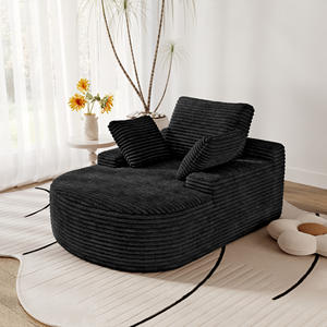 <span class=keywords><strong>Sofa</strong></span> Tunggal Atunus Nordic Kain <span class=keywords><strong>Corduroy</strong></span> Hitam, Furnitur <span class=keywords><strong>Sofa</strong></span> Santai untuk Kamar Tidur Ruang Tamu, Tersedia Berbagai Warna - Product Image 4