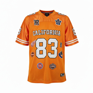 ODM Custom Number Heavily Embroidery Team Logo Football Jersey 100%Polyester College <b>Party</b> Streetwear Soccer Sports <b>Shirt</b> Unisex - Product Image 6