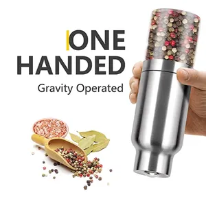 New Electric Stainless Steel Pepper Grinders Set Battery Operated Gravity Electric Pepper And Salt Grinder Set