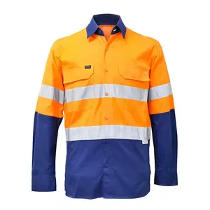 New Design High Visibility Reflective Safety Workwear 3m High Vis Shirt For Men