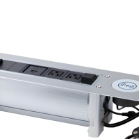 Prise rotative électrique encastrée en alliage d'aluminium avec chargeur sans fil, prise de courant américaine pour salle de conférence et bureau