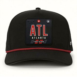 Casquette Snapback 5 Panneaux avec Corde, Chapeaux Personnalisés avec Trous Aérés Découpés au Laser, Badge PVC sur le Devant, Chapeaux de Haute Qualité, Fournisseur de Chapeaux BSCI - Product Image 2