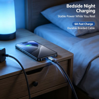 Câble de charge rapide Type-C 240W en gros, tressé en PVC, synchronisation haute vitesse pour imprimante iOS - Plusieurs longueurs disponibles