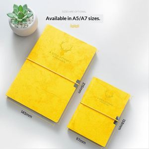 Carnet hebdomadaire/mensuel exquis en cuir PU avec logo personnalisé, impression UV, couverture rigide, bande élastique et 100 feuilles (formats A5/A7) - Product Image 1
