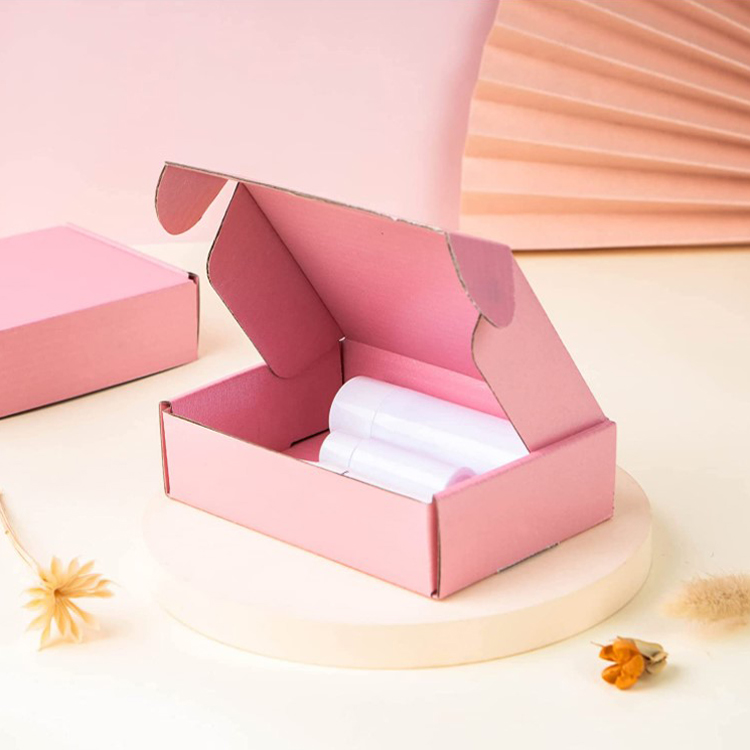 Pink Shipping Boxes FSC Kraft Corrugated Boxes For Small Business