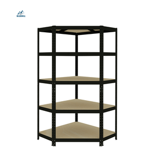 <span class=keywords><strong>Étagère</strong></span> <span class=keywords><strong>d</strong></span>'<span class=keywords><strong>angle</strong></span> extensible à 5 niveaux en métal noir robuste sans boulons pour garage et entrepôt - Product Image 1