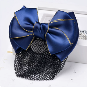 Pinza de Pelo Profesional de Satén al por Mayor con Gran Lazo y Bolsillo de Red para Mujeres, Ideal para Bancos, Hoteles, Hospitales y Enfermeras, en Caja - Product Image 4