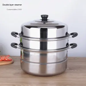 Yolecen produttore ispessito in acciaio inox pentola a vapore doppio a tre strati singolo doppio cesto per zuppa di altri alimenti regalo - Product Image 1