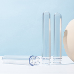 Préforme de bouteille soufflée en plastique PET transparente semi-transparente de couleur unie de 28 mm, 75 g, pour gel douche/shampoing - Product Image 4